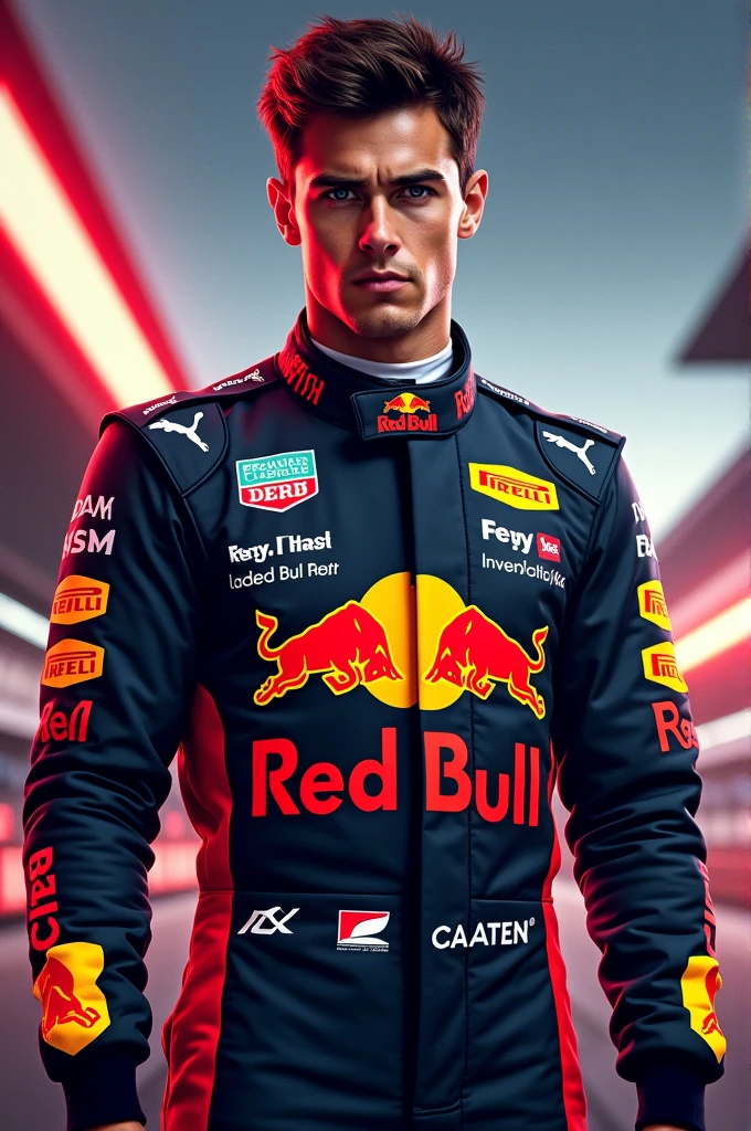 Charles leclerc con uniforme de Redbull