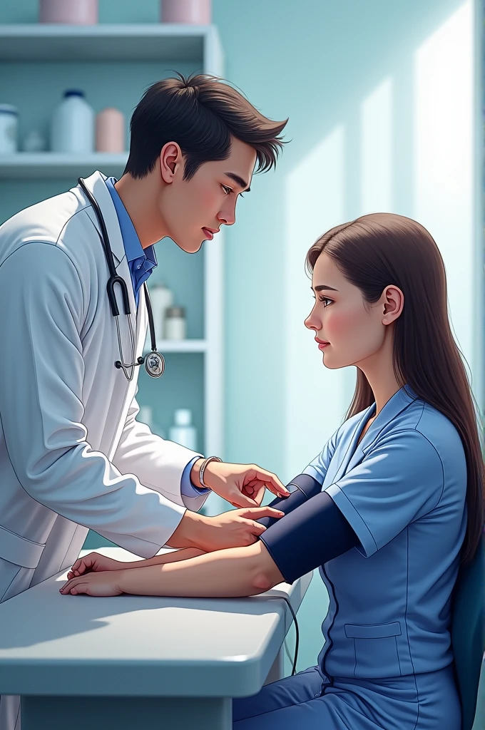 Image of a doctor measuring a patient's blood pressure