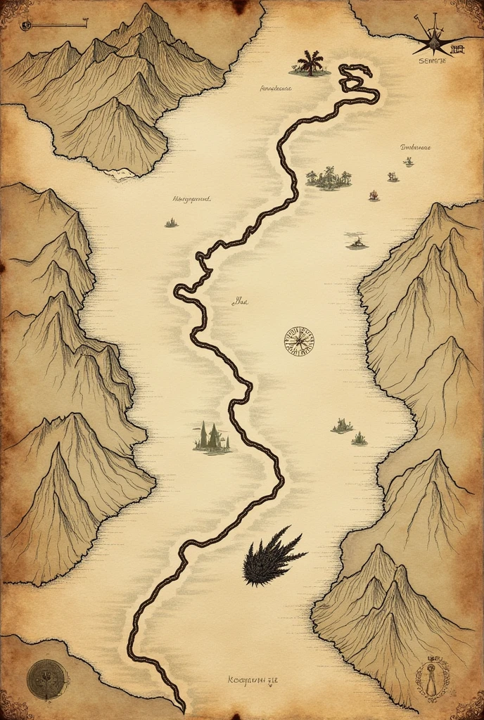 Create a map on paper, with a route mapped out and halfway there some sign of a collision. 