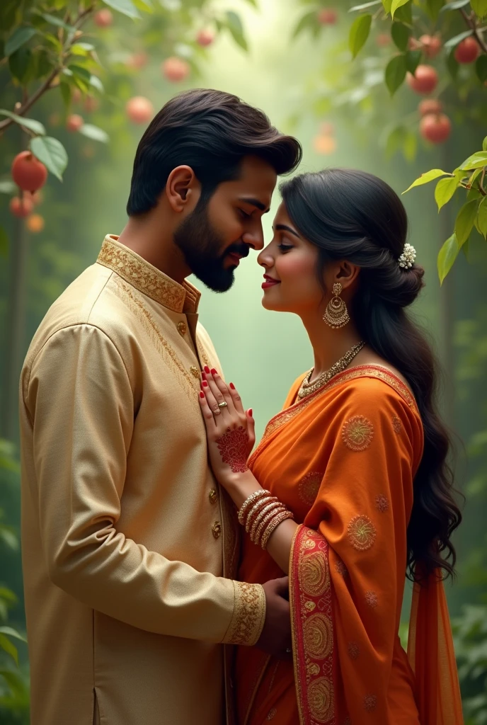 Indian young husband and wife love