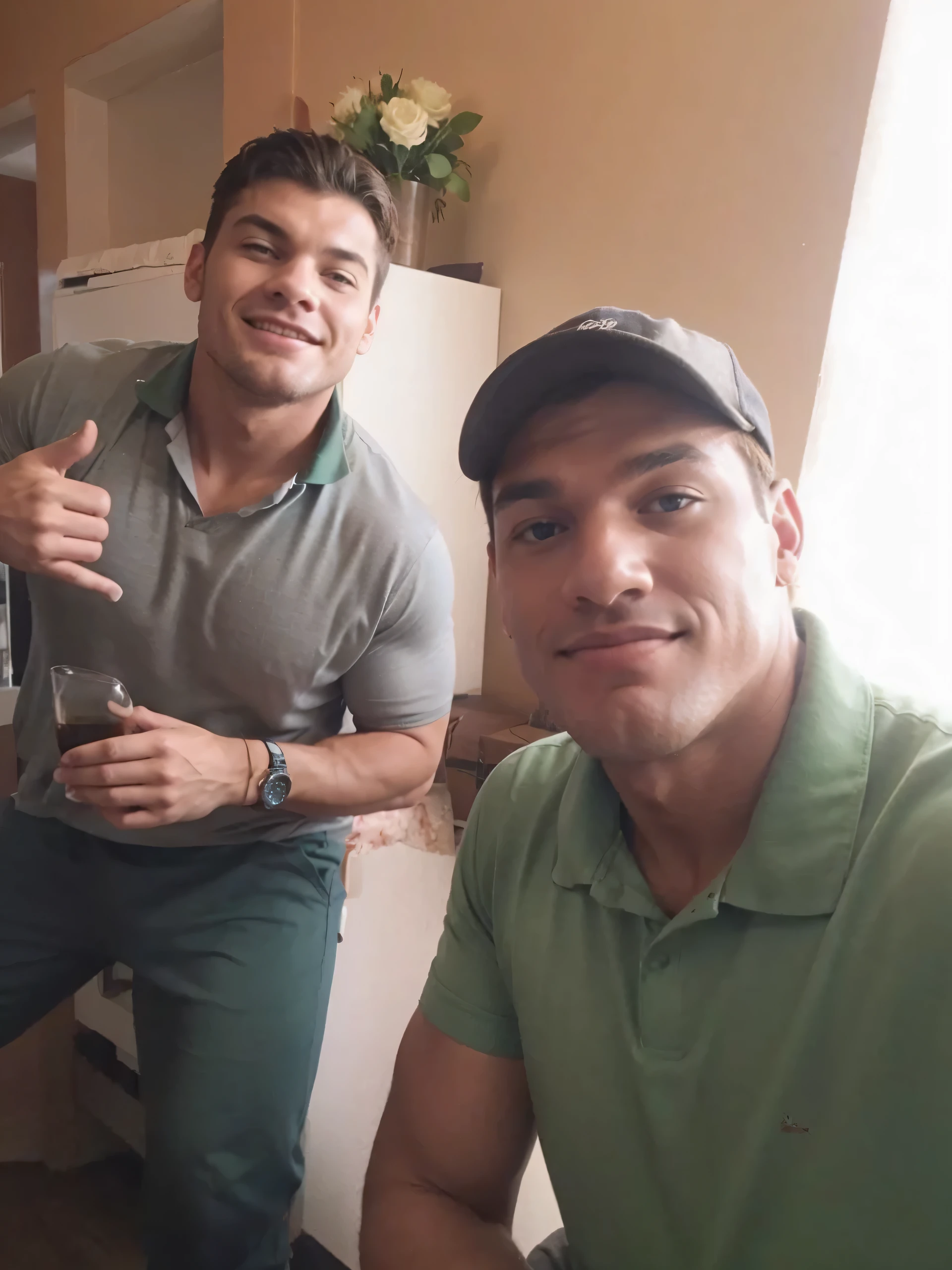 Two muscular friends, beautiful
