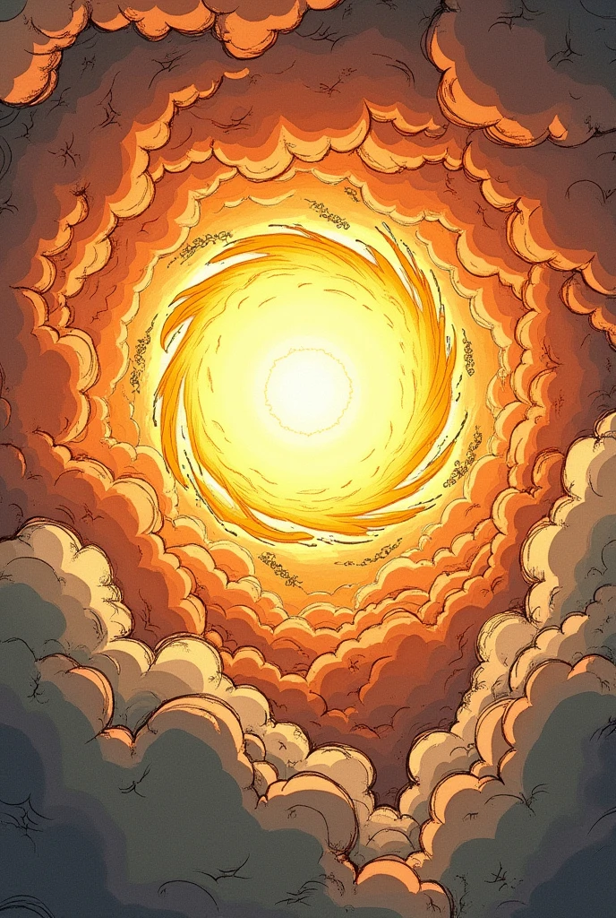 sun formed from huge cloud and gas comics 
pencil sketch Literal comics using only scarthes