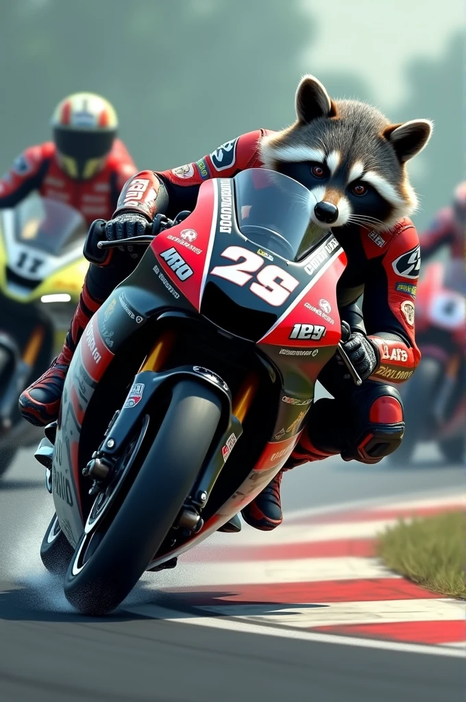 Moto GP racing raccoon