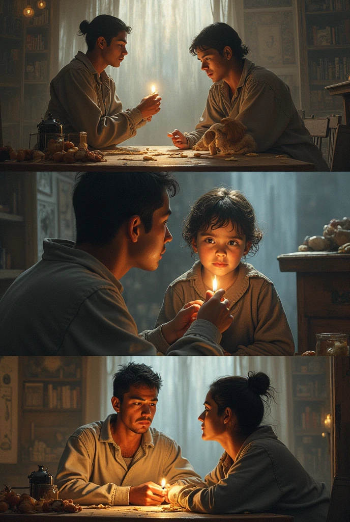 Believe me, 3 images from the story, the author Julio Ramon Ribeyro's alignment, important in the text