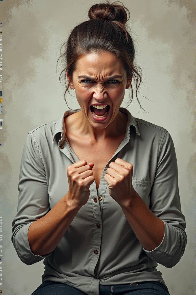 Create a book cover with the title: what to do when angry .
On the cover there is an angry woman with an angry expression but she is controlling herself so as not to be aggressive.. 