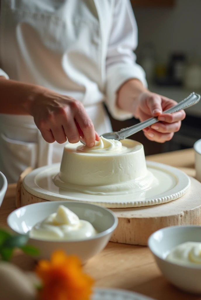 Generates an image where it contains text and says: Video presentation of preparation of natural and Greek yogurt