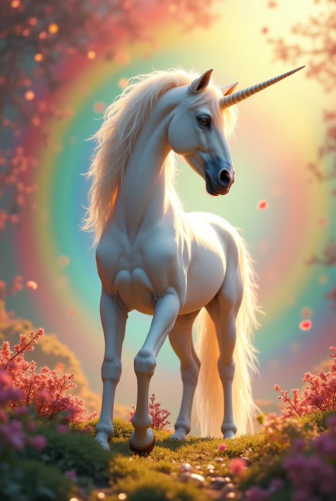 You can create a white unicorn and a very colorful and rainbow background.