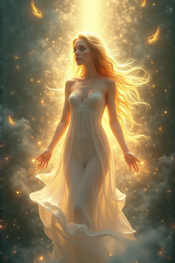 A beautiful female spirit elemental of light