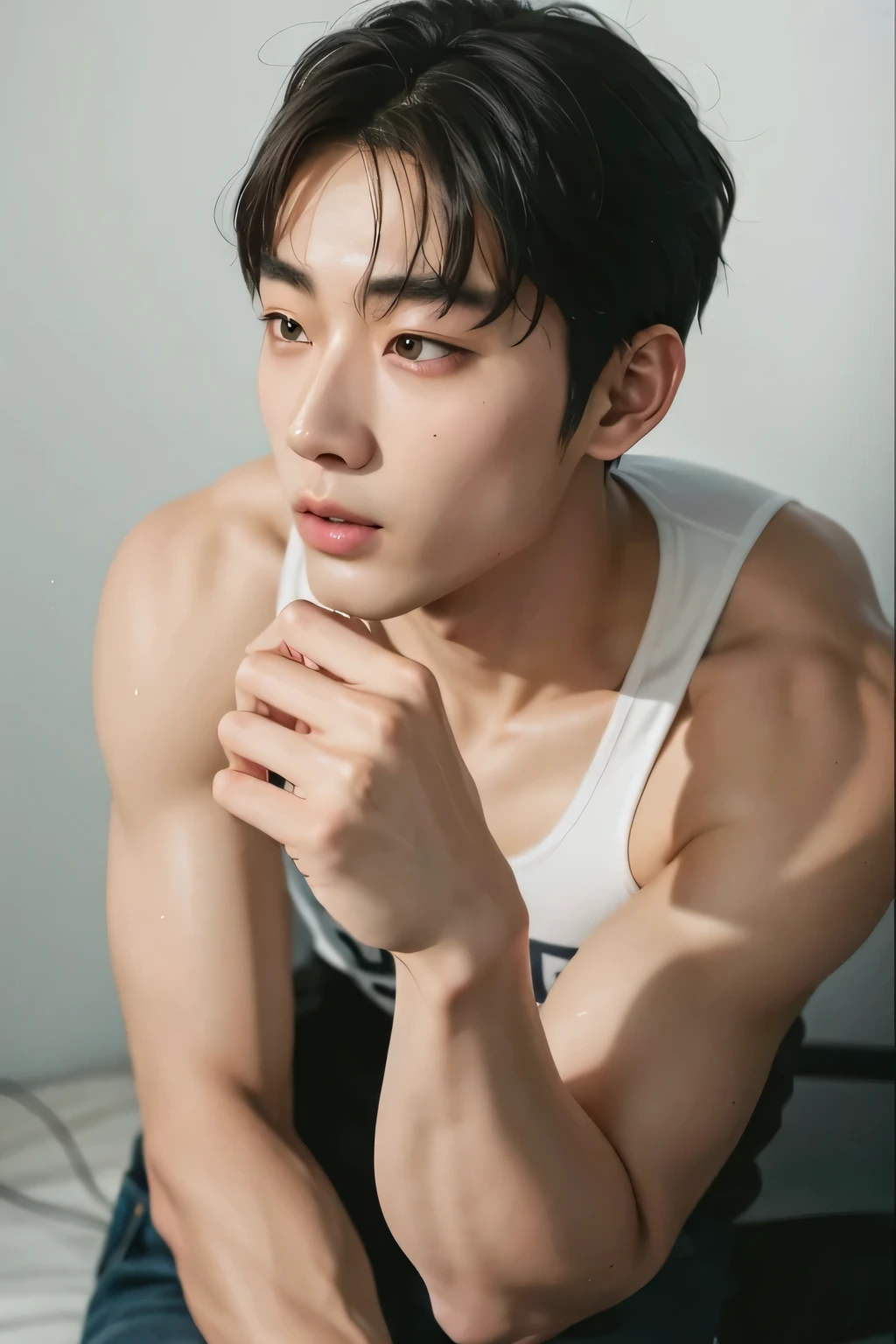 there is a man standing next to a woman, jungkook, Hyung Tae, Jung Jaehyun, TaeJune Kim, Kim Doyoung, Jinyoung Shin, lee wonbin, Cai Xu Kun, inspired by jeonseok lee, Profile picture, Hong Jun Hyung, Yanjun Chengt, Hyung Tae kim, soft on _ the bottom, shining in the rain, key still