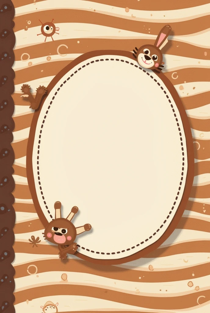 create a cute stylish cover for vaccination record, with shades of brown stripes