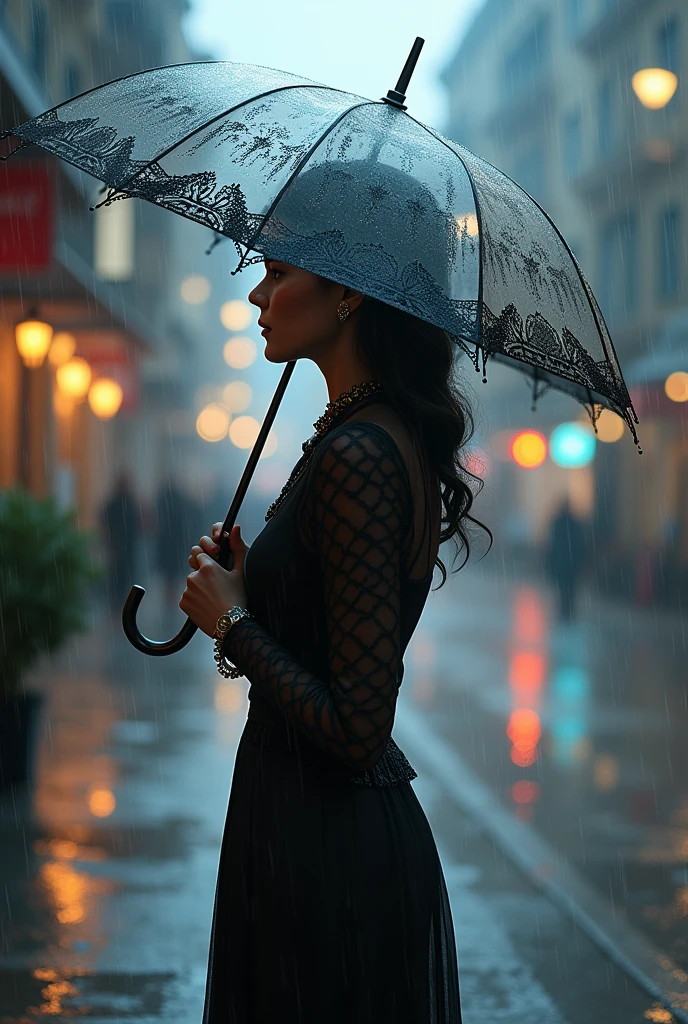 Rain umbrella in hand beautiful 