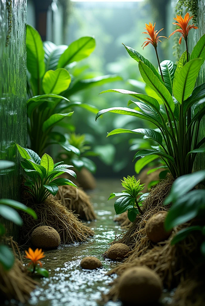Salt water and coconut as a soilless medium. 