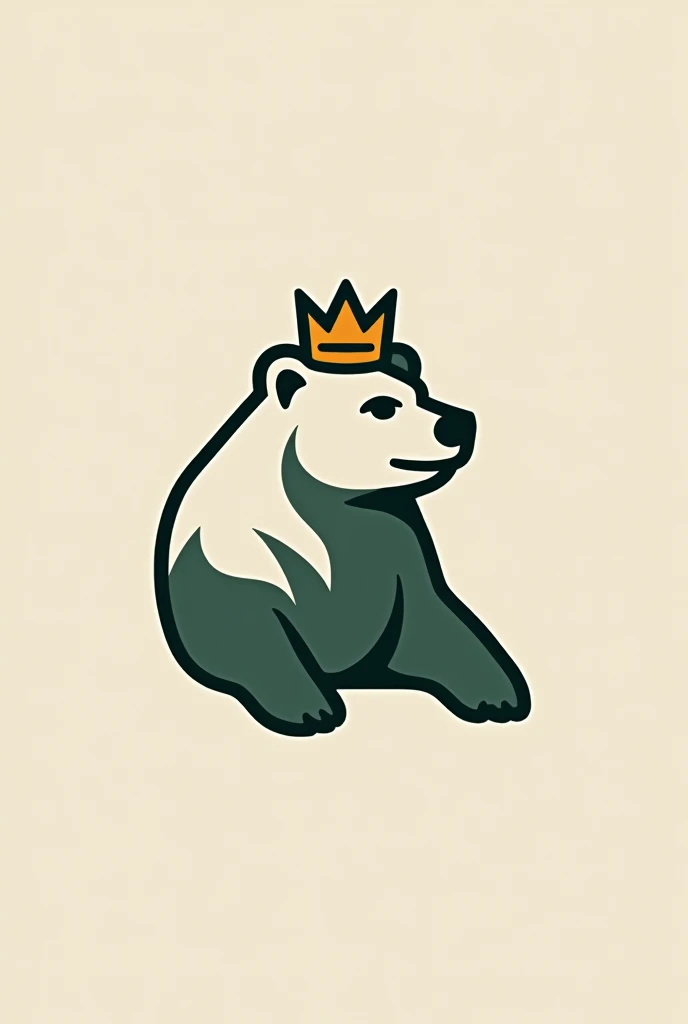 Make a Nike style logo, lacoste, but of a bear with a minimalist crown