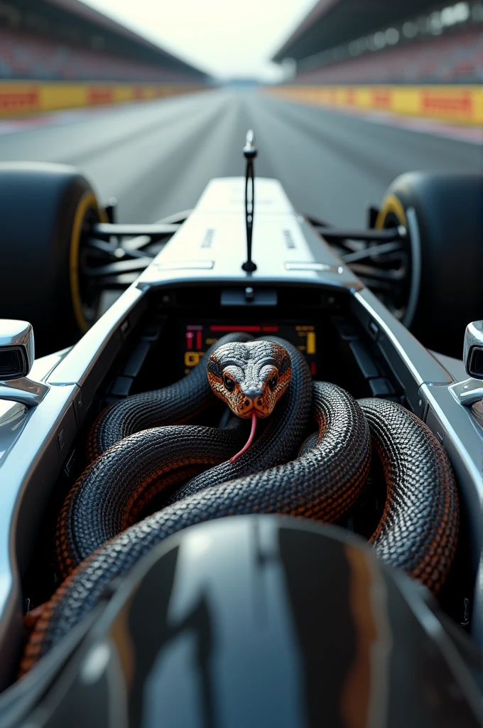 Snake in a Formula 1 car 