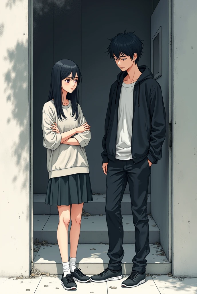 young people who cannot save, animeado 2d, more black and white without so many details