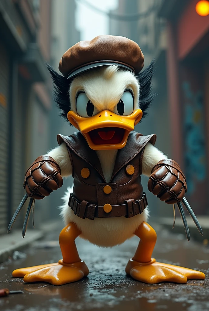 Donald Duck in Wolverine costume 