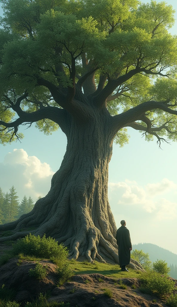 A robust tree with deep roots, symbolizing the strength of self-knowledge and personal growth over time.