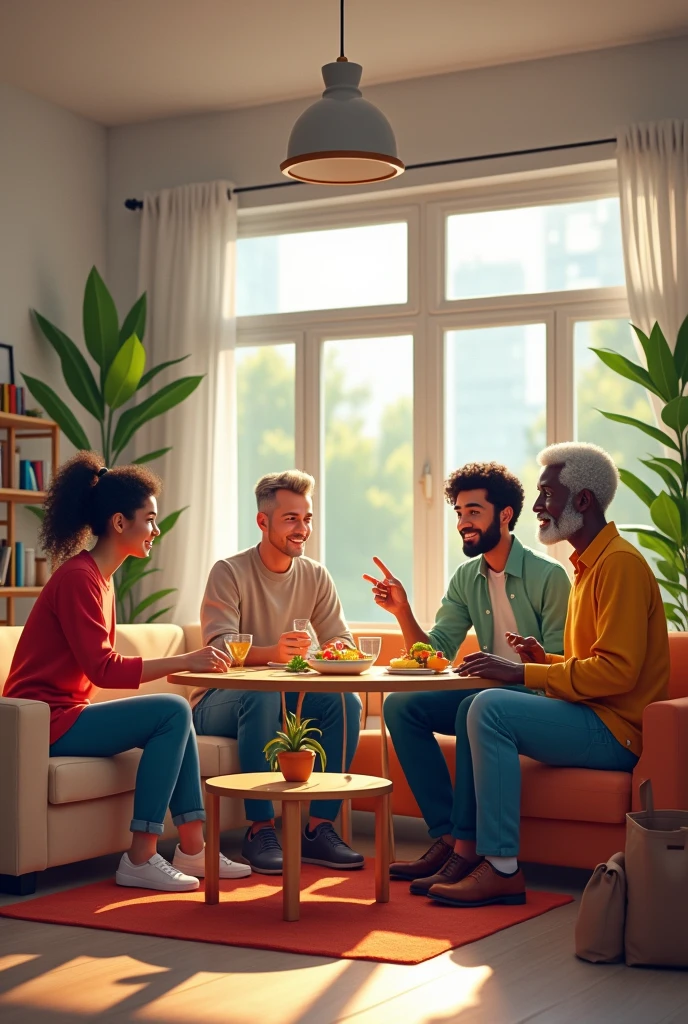 4 people from different countries living together