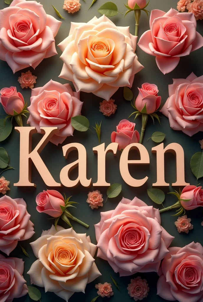 Only the name Karen of the sign Cancer among roses