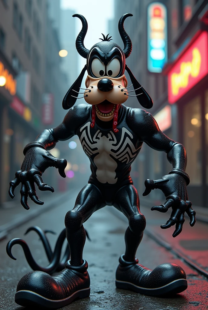 Goofy in Venom costume 