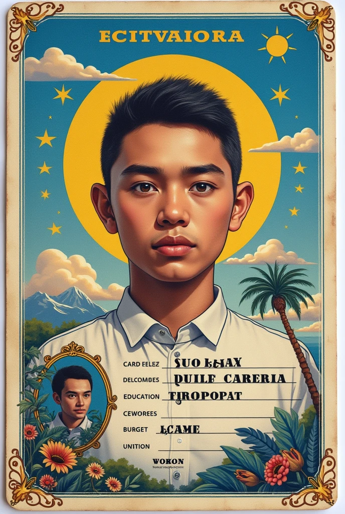 Ecuadorian citizenship card in color ,