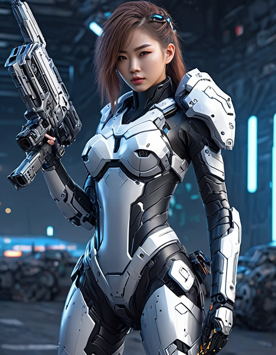 Araff woman in futuristic suit with gun in hand, Girl in fur cyber armor, Mechanized Soldier Girl, CGSociety and Fenghua Zhong, perfect android girl, cute cyborg girl, cyberpunk anime girl fur, women's fur, красивая cyborg girl, cyborg girl, Wojtek fus, portrait of a girl astronaut in armor, Mechanized Valkyrie Girl