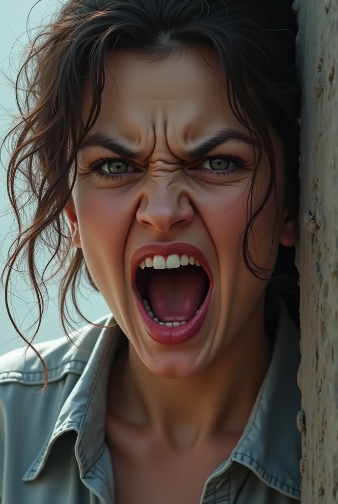Create a digital book cover On the cover there is an angry woman and her angry face, but she is controlling herself so as not to be aggressive.
