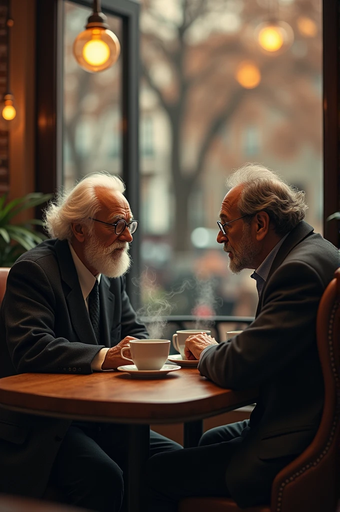 Imagine the illustrious and renowned psychoanalysts Sigmund Freud and Jacques Lacan, in a beautiful coffee shop, drinking their respective coffees calmly as if they were chatting about pleasantries