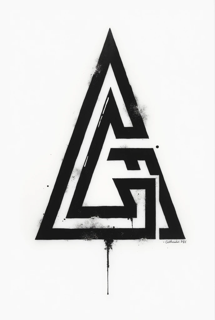Letter A and G in a tattoo