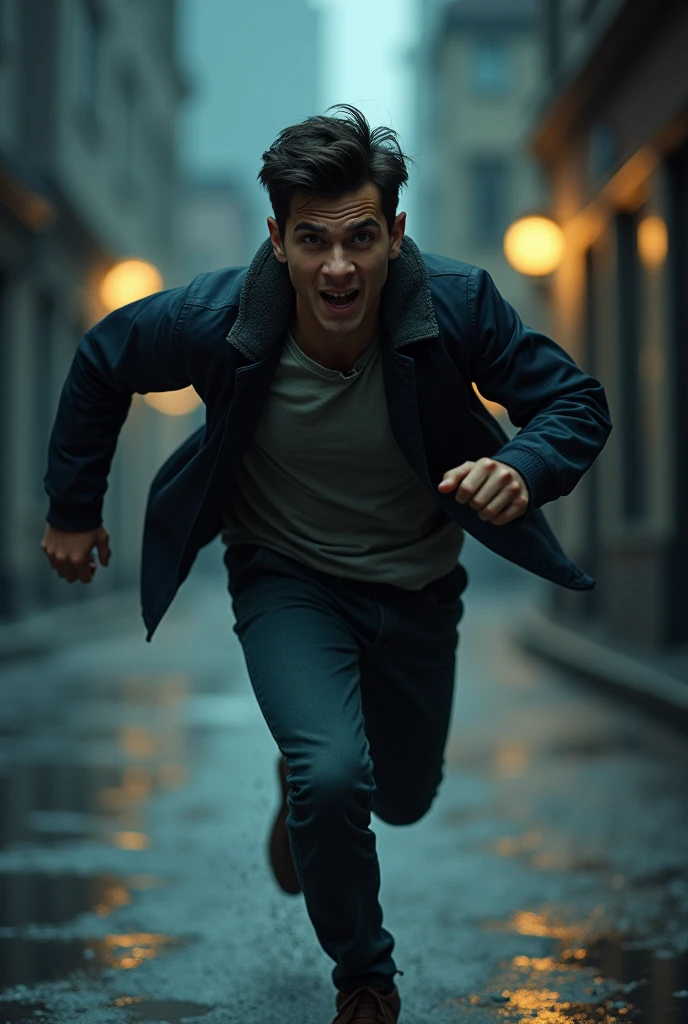 19 year old man running in terror
