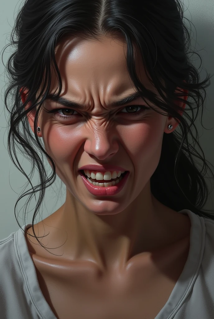 Create a digital book cover On the cover there is an angry woman and her angry face, but she is controlling herself so as not to be aggressive.