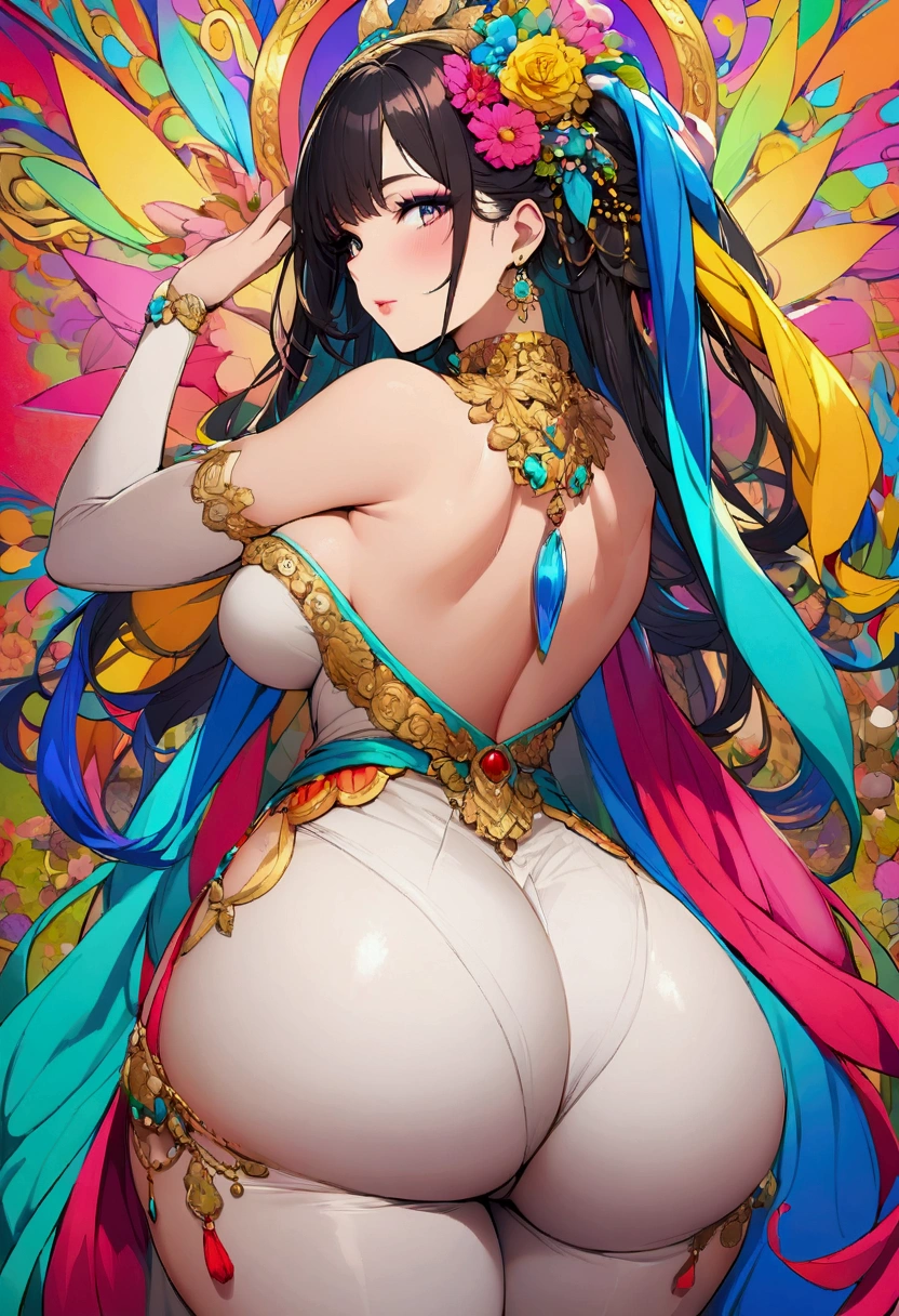 Woman with big buttocks