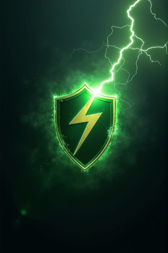 Team crest with green spot theme with lightning and smoke