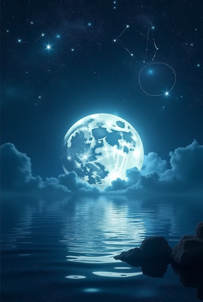 full moon and constellations