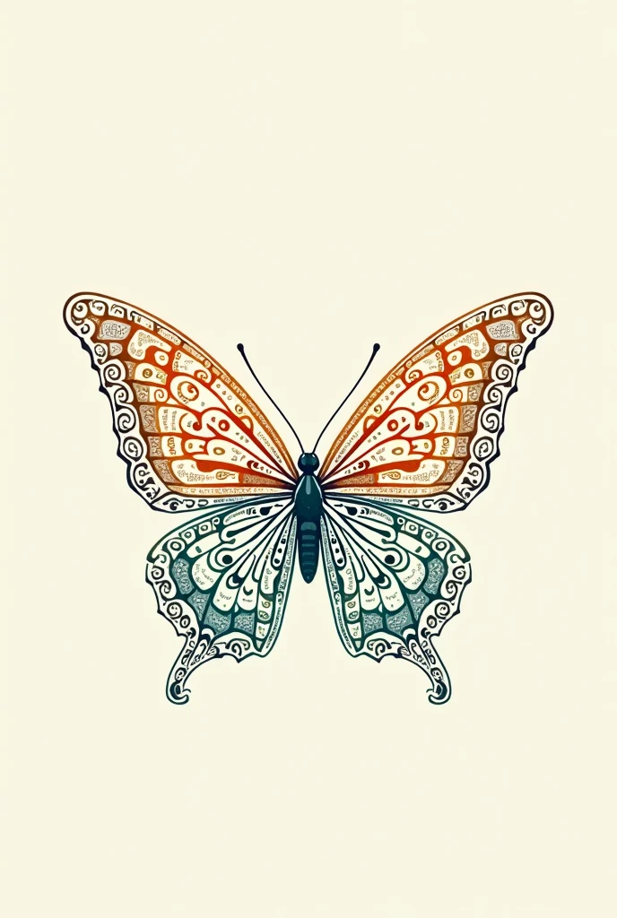Create an illustration in Portuguese in the shape of a butterfly formed by the words "reception, quality of life, Amemos, humanisation, comfort, dignity, Family, Respect, health, science, interdisciplinarity, autonomy, CAUTION, Wet wet" the words must be in Portuguese