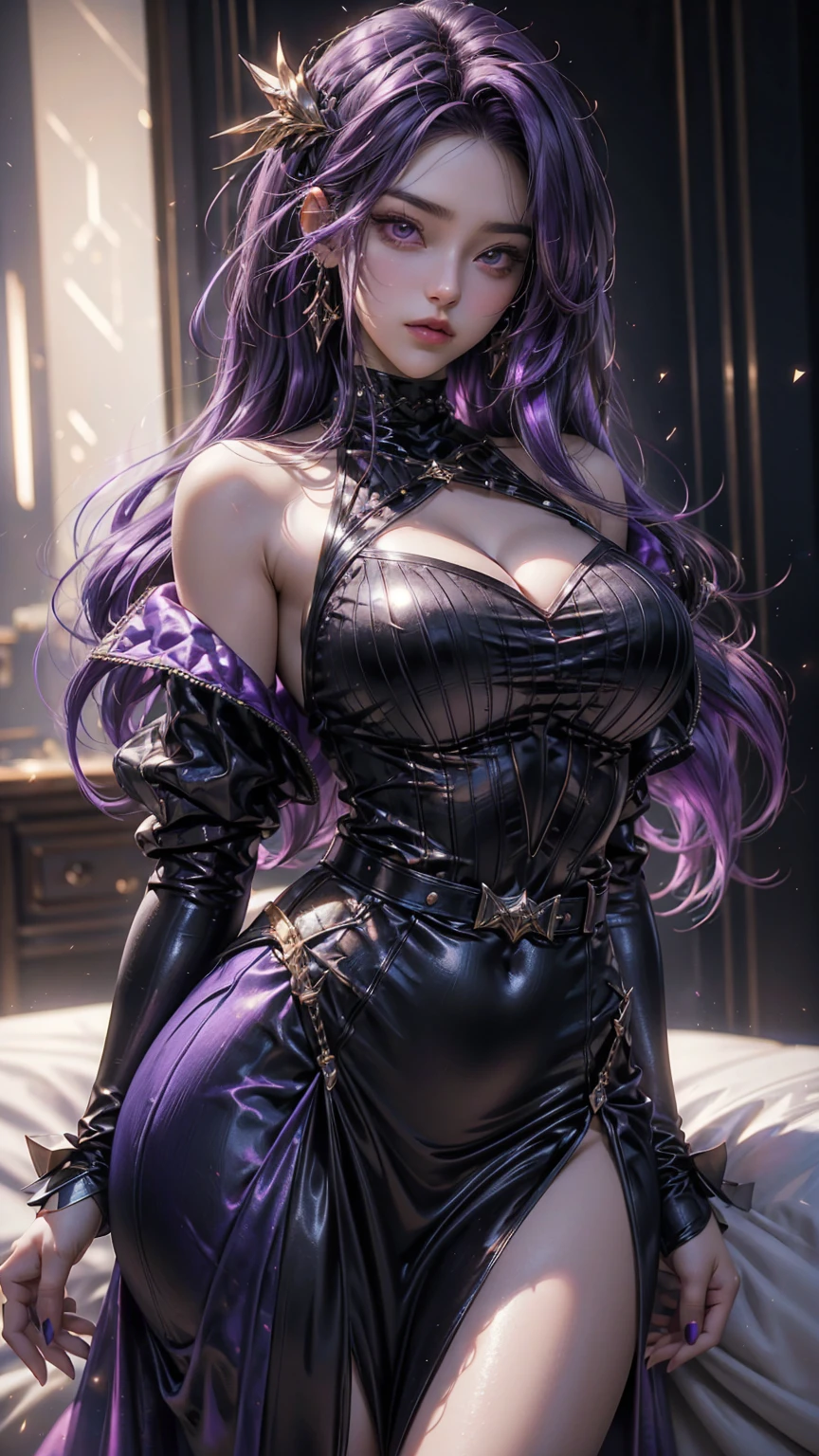 Best Quality, Masterpiece, Portrait, Perfect Anatomy, Femininity, Cool, Flawless, Two Sisters, Sexy, Stylish, Mature, Purple Eyes, One girl with light pink long hair touches the chest of another girl with light blue-violet hair, Mole on top lip, Red lipstick, Big Breasts, bdsm, sex, drops of moisture, top view