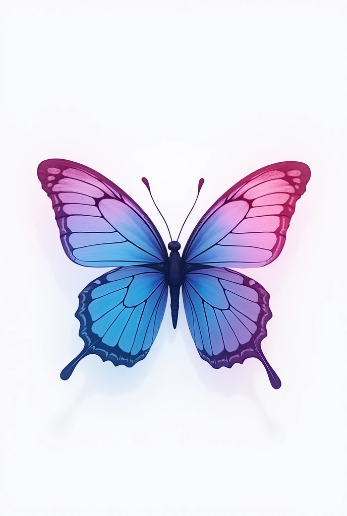 Create a butterfly logo in blue and pink colors