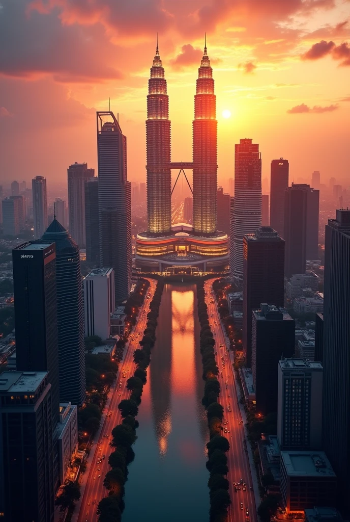 Kuala Lumpur City bird eye view sunset