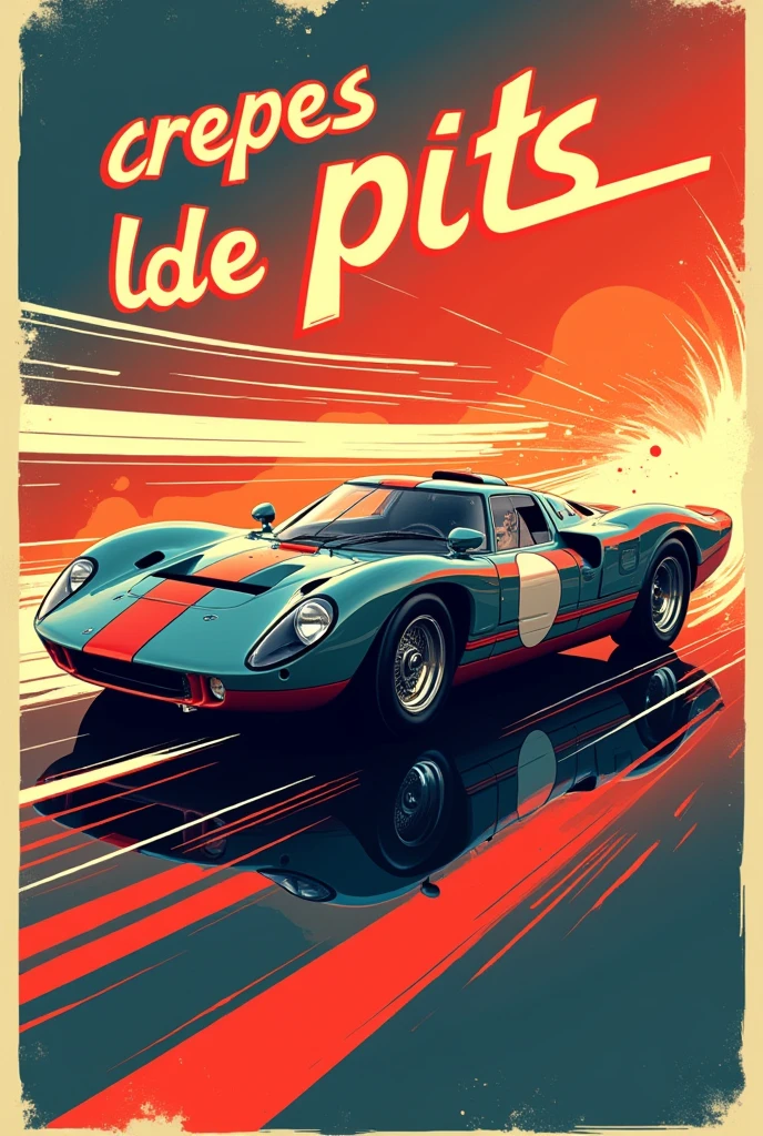 Create a cars style poster that says "Crepes the pits"
in Spanish