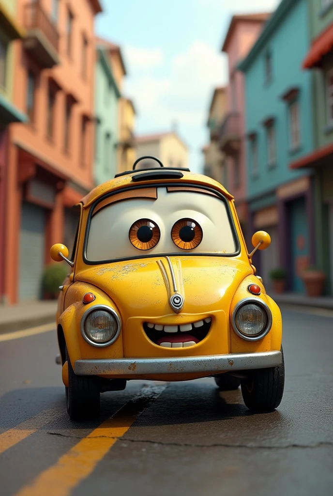 A car with eyes