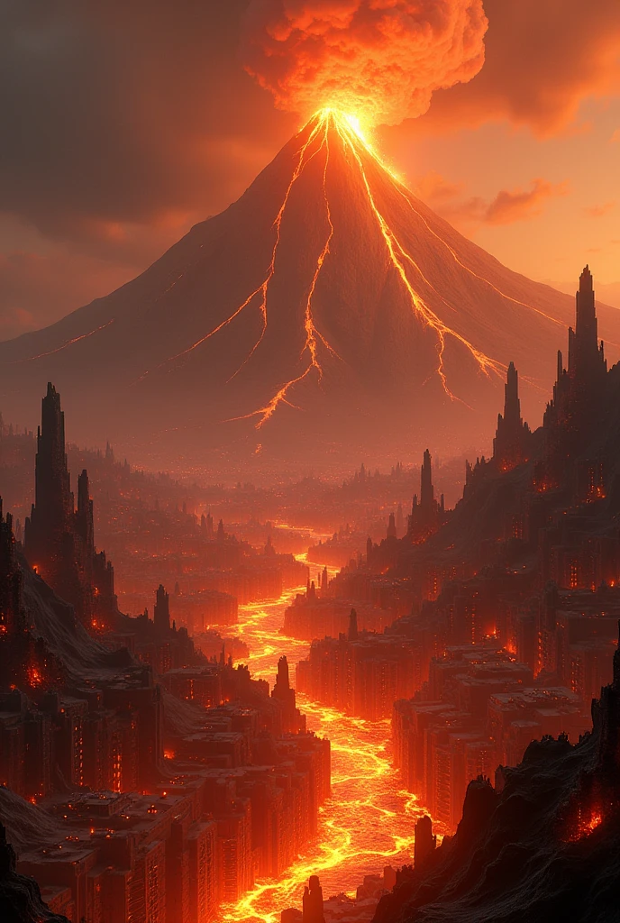 volcano，Huge lava city