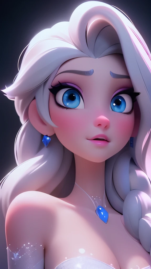 Elsa, (perky breasts), (((small breasts))), smirk:1.2, beautiful blue eyes, (perfect iris’s), depth of colour to her eyes, blonde hair, long hair, braid, full lips, blush, naked, she is showing her vagina, depth of field, bokeh, (special attention to skin detail: 1.2), masterpiece, best quality, ultra-detailed, ultra-HD, photorealistic, cinematic, ((mid camera shot)), sensual pose, alluring, nipples:1.4, looking up at camera, closeup on her face, her cheeks are blushed, 2, she is on her knees, eye contact:1.4, high angle:1.5, ((closeup on face)), perfect face, (((visible breasts))) bokeh everything other than her perfect face, location is Arendelle in winter, ice castle