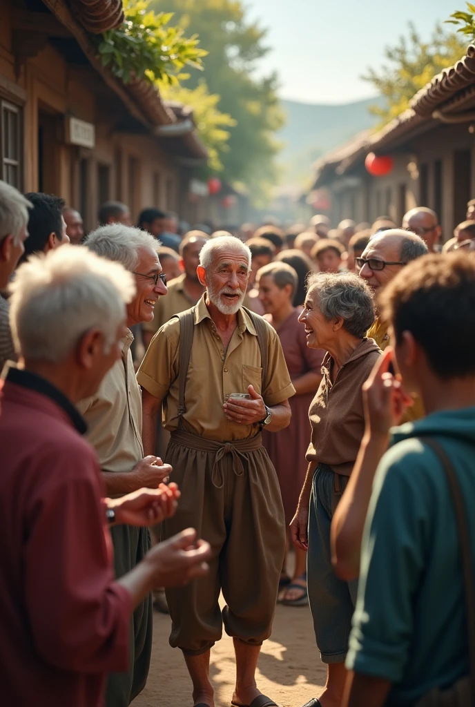 people in village murmuring gossiping realists 