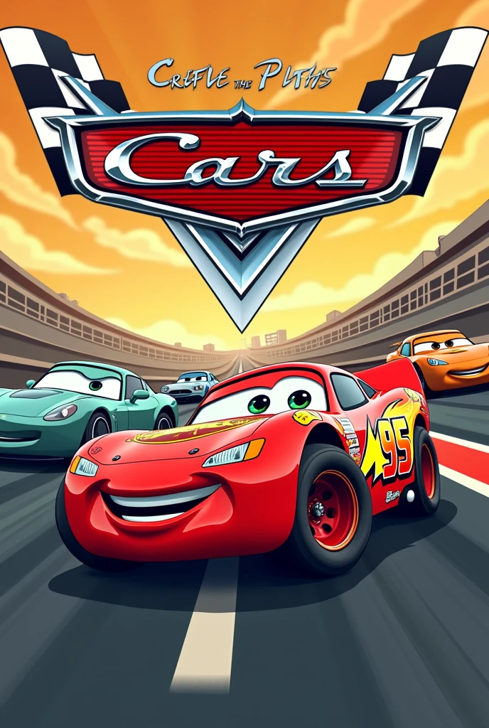 Create a cars style poster that says Crepes the pits