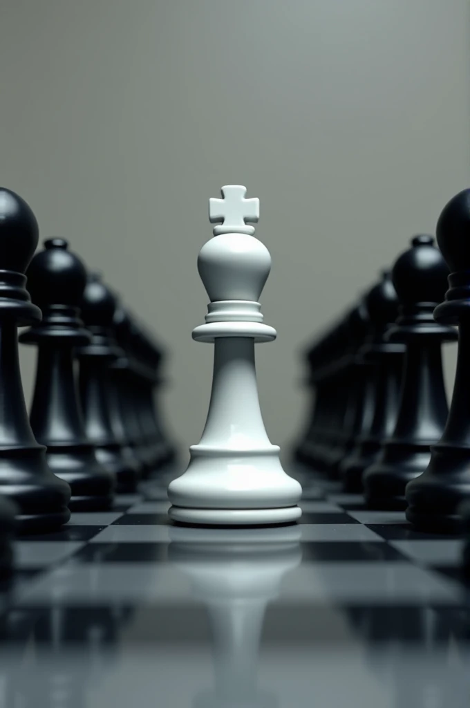 A white chess pawn around some black pawns
