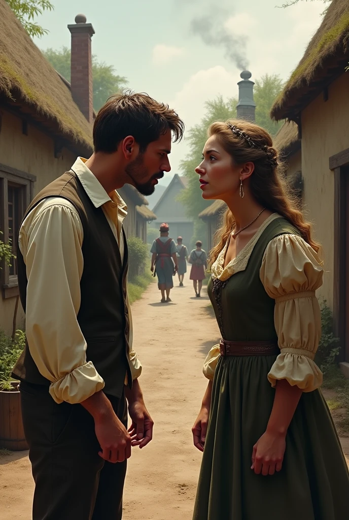 2 people in village gossiping about other royalists 