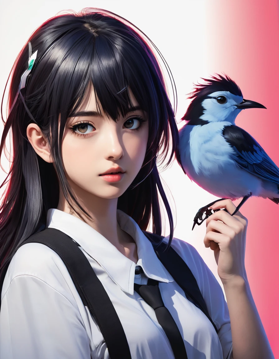 Arty is the future of anime. Bird&#39;s-eye, dirty woman, sitting on a chair in a dilapidated house, wet dirty hair above the eyes, fitted shirt with detailed trim and pleated skirt. Vixip, Close-up landscape, damage. Hand drawing, cinematic lighting, very detailed. WHITE, brown, red. perfect composition, masterpiece, Best quality, 4K, Sharp Focus. Ideal Anatomy.
