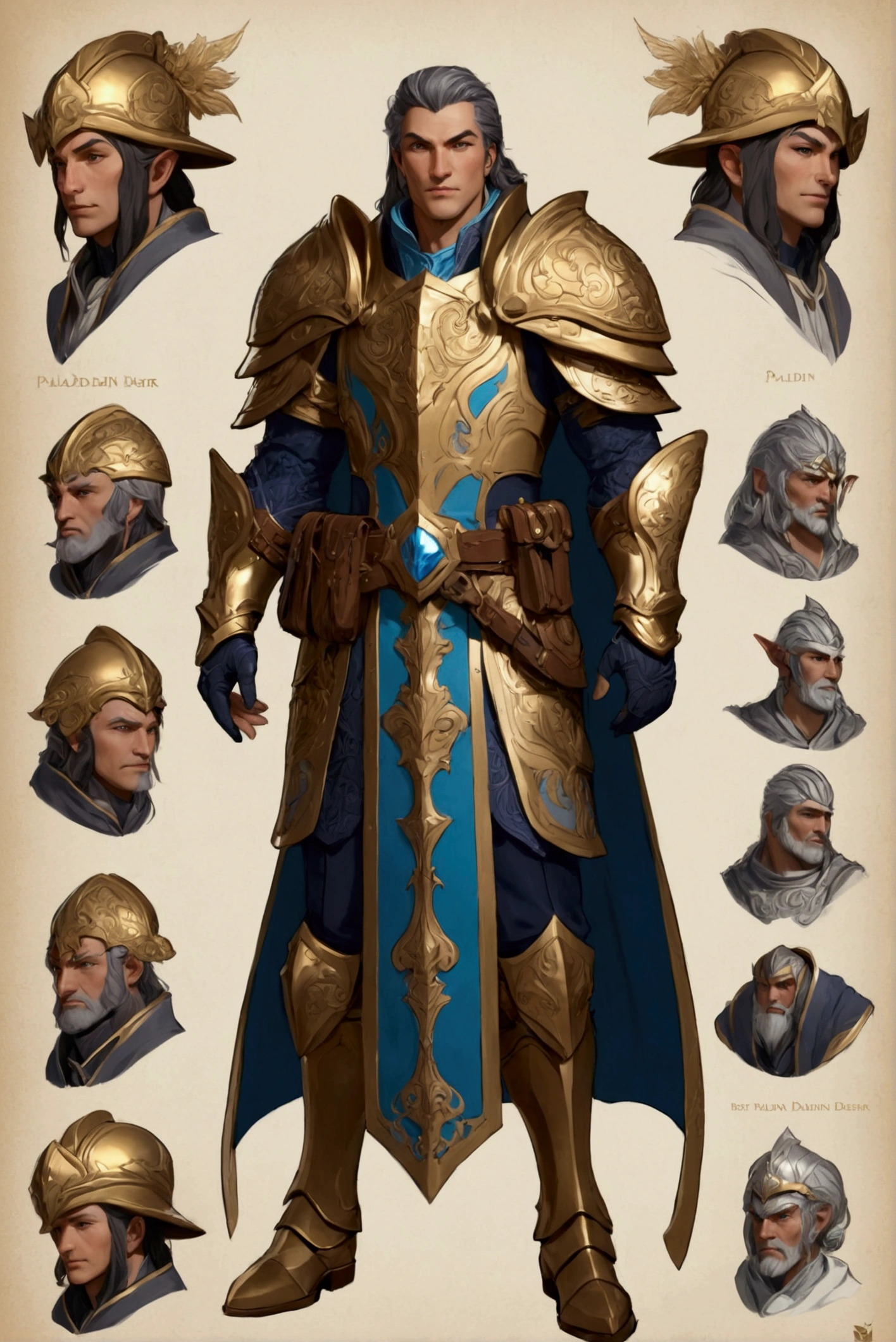 character design sheet by Paladin, best qualityer, work of art, Representative work, offcial art, proffesional, ultra intricate detailed, 8k