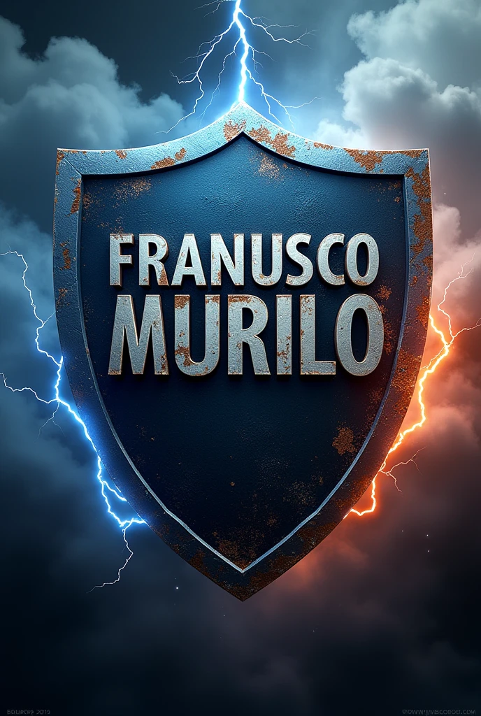 Star football team shield, lightning and smoke with the name Francisco Murilo 