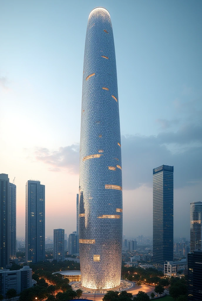 KL Tower using egg box hexagon shape